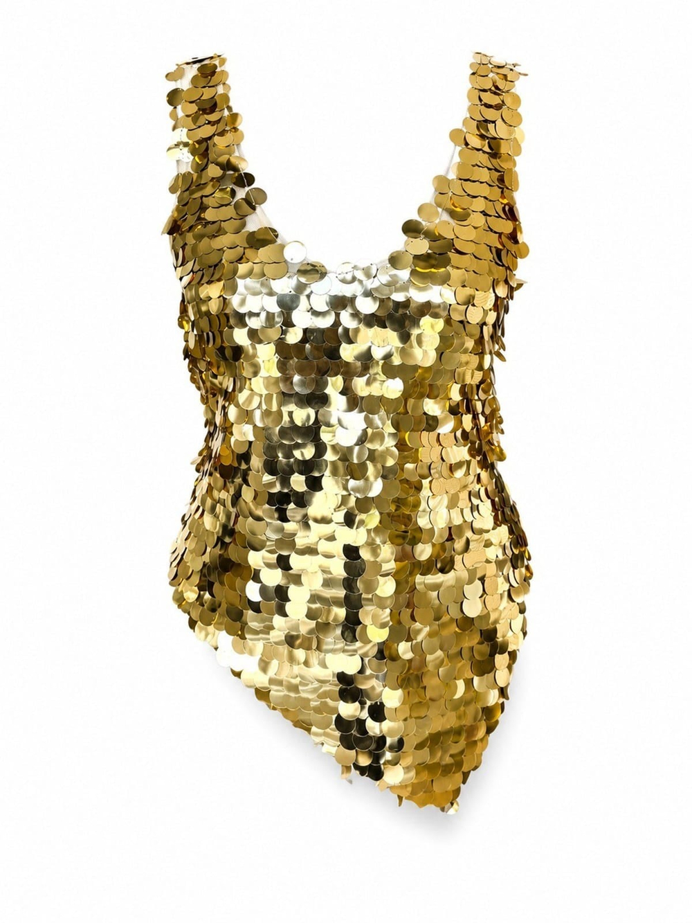 Serbio Gold Asimetrik Kesim Payet Bluz