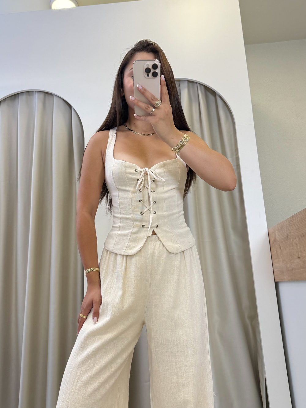 Simon Natural Keten Bağıcıklı Büstiyer