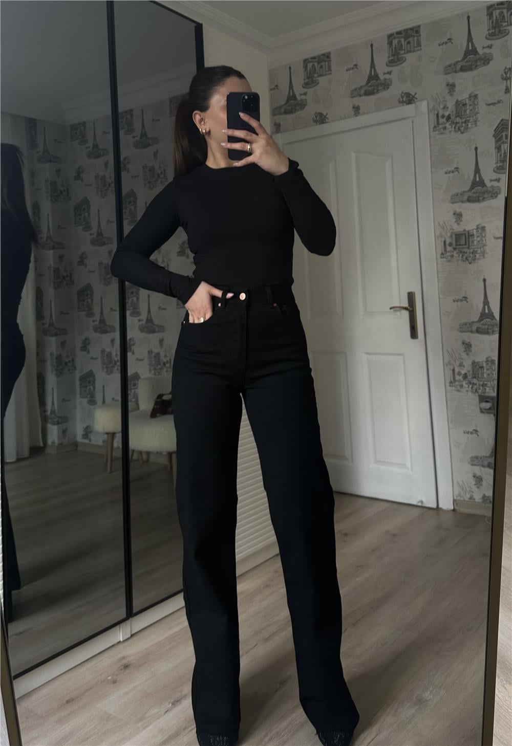 Siyah orj marka zra siyah straight jean