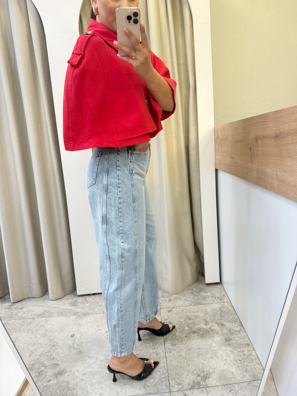 Sovira Buz Mavi Barrel Jean