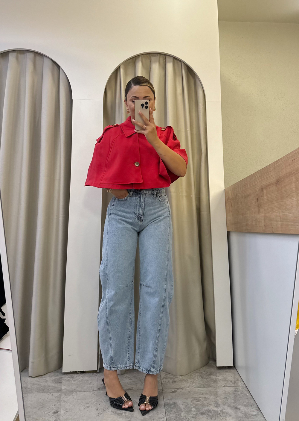 Sovira Buz Mavi Barrel Jean