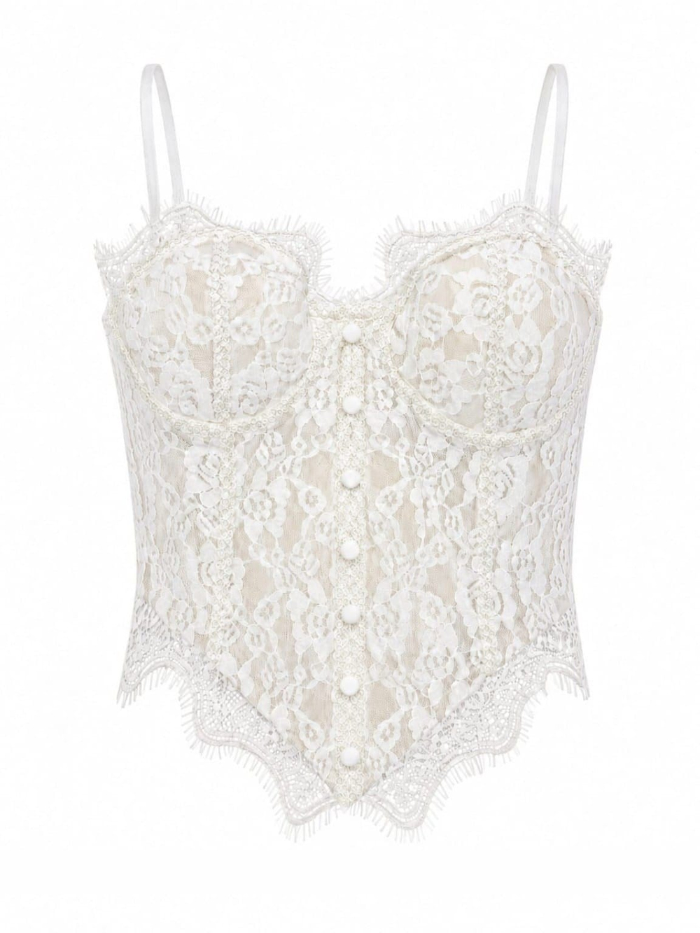 Swan Beyaz Dantelli Korse