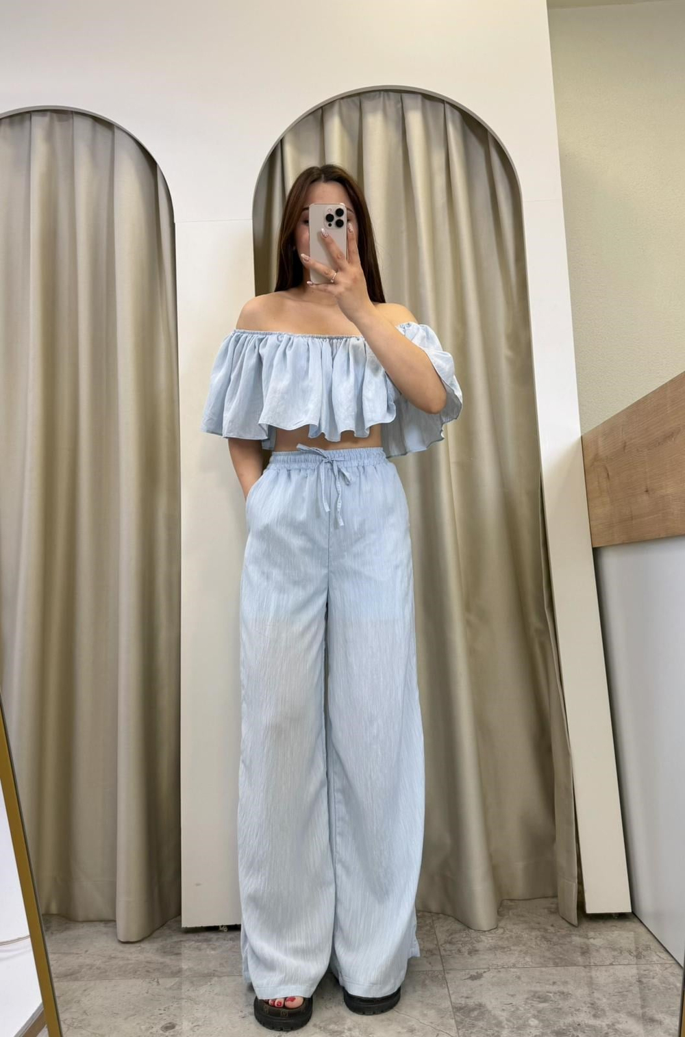 Vanessa Bebe Mavi Fırfırlı Takım