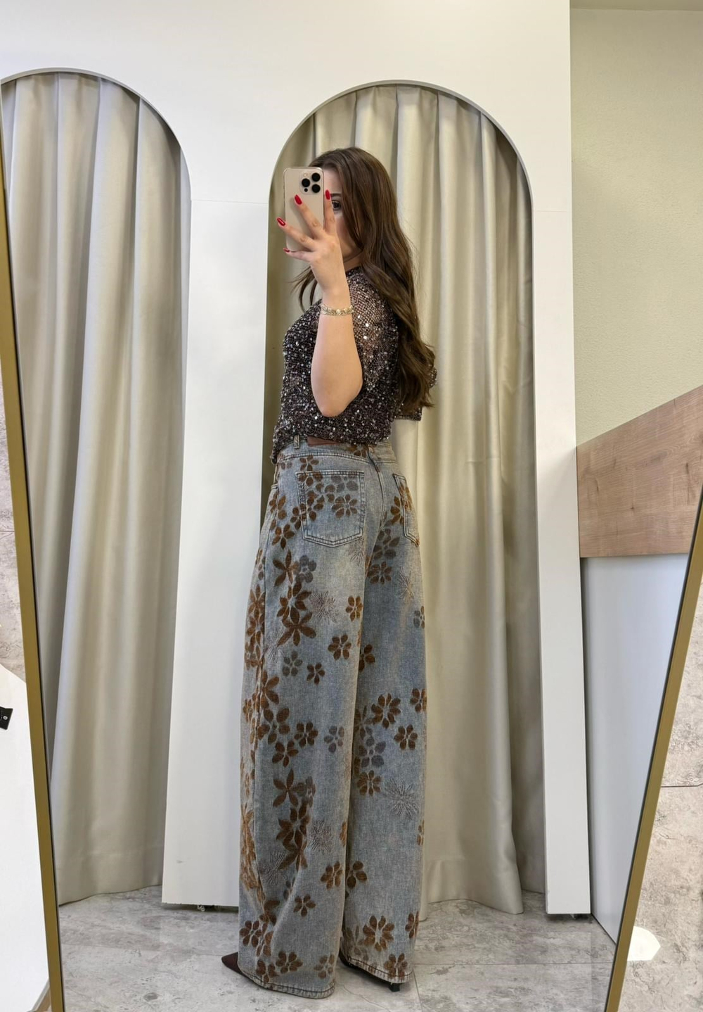 Warme Baskılı Tasarım Baggy Jean