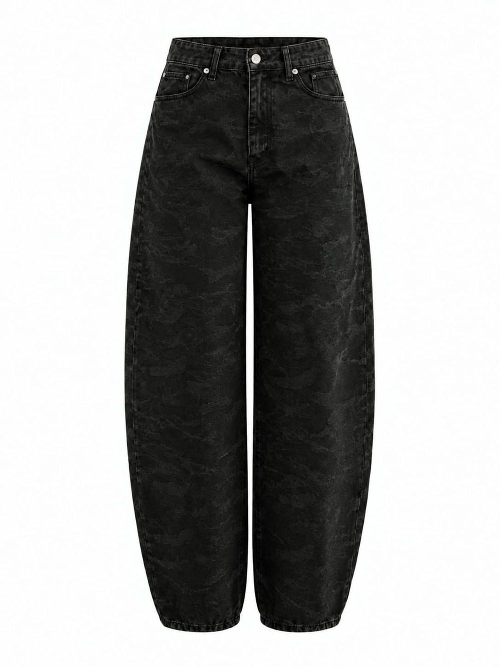 Zayen Antrasit Kamuflaj Barrel Jean