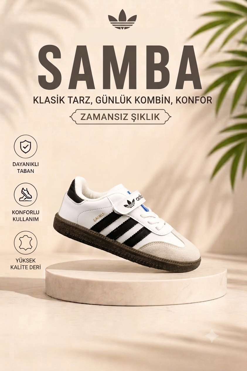 Adidas Samba Çocuk Günlük Spor Ayakkabı-Ekru