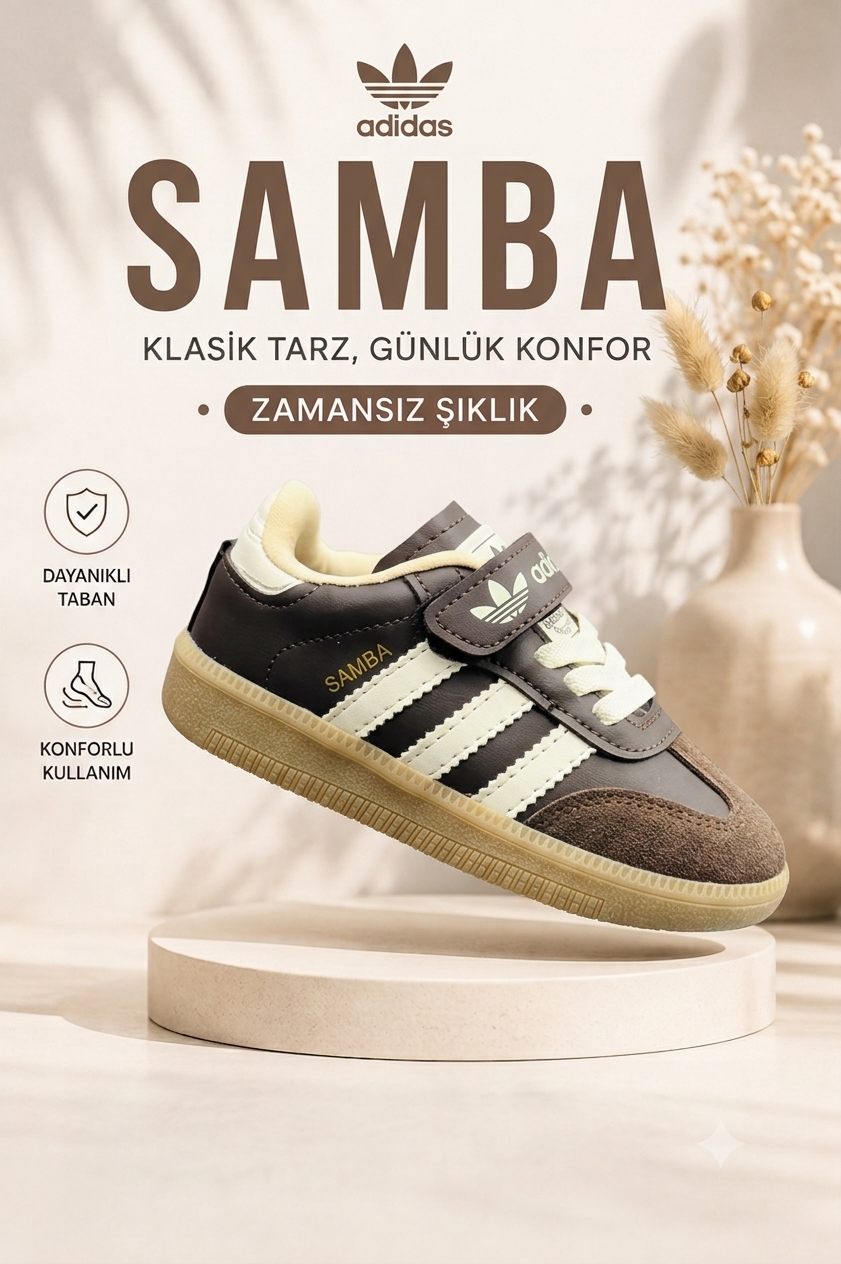 Adidas Samba Çocuk Günlük Spor Ayakkabı-Kahve