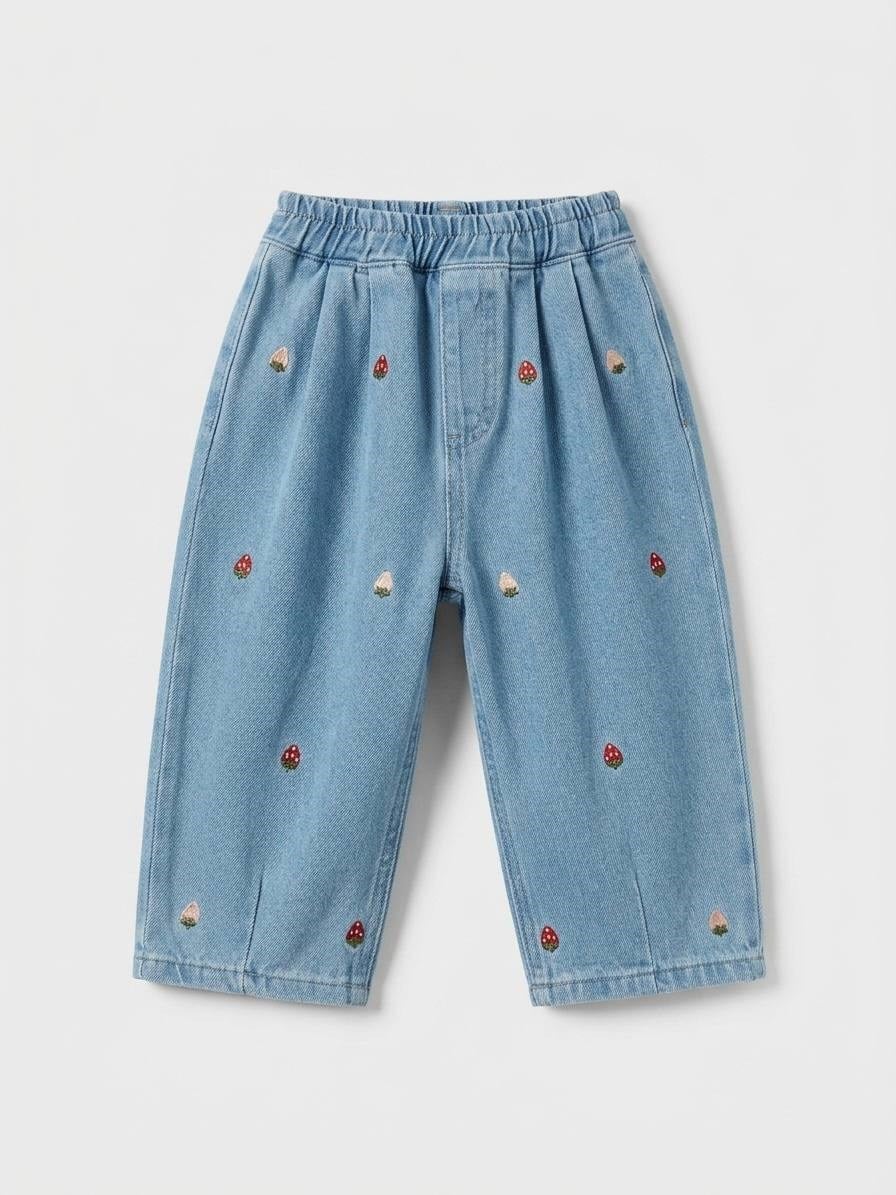 Laciel Paris Çilek Nakış İşlemeli Baloon Jeans 
