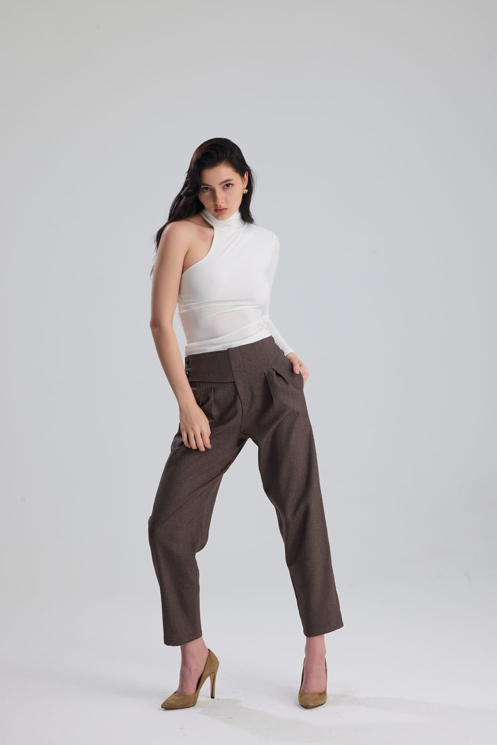 GİZA Tek Kol Ekru Kadın Body Suit
