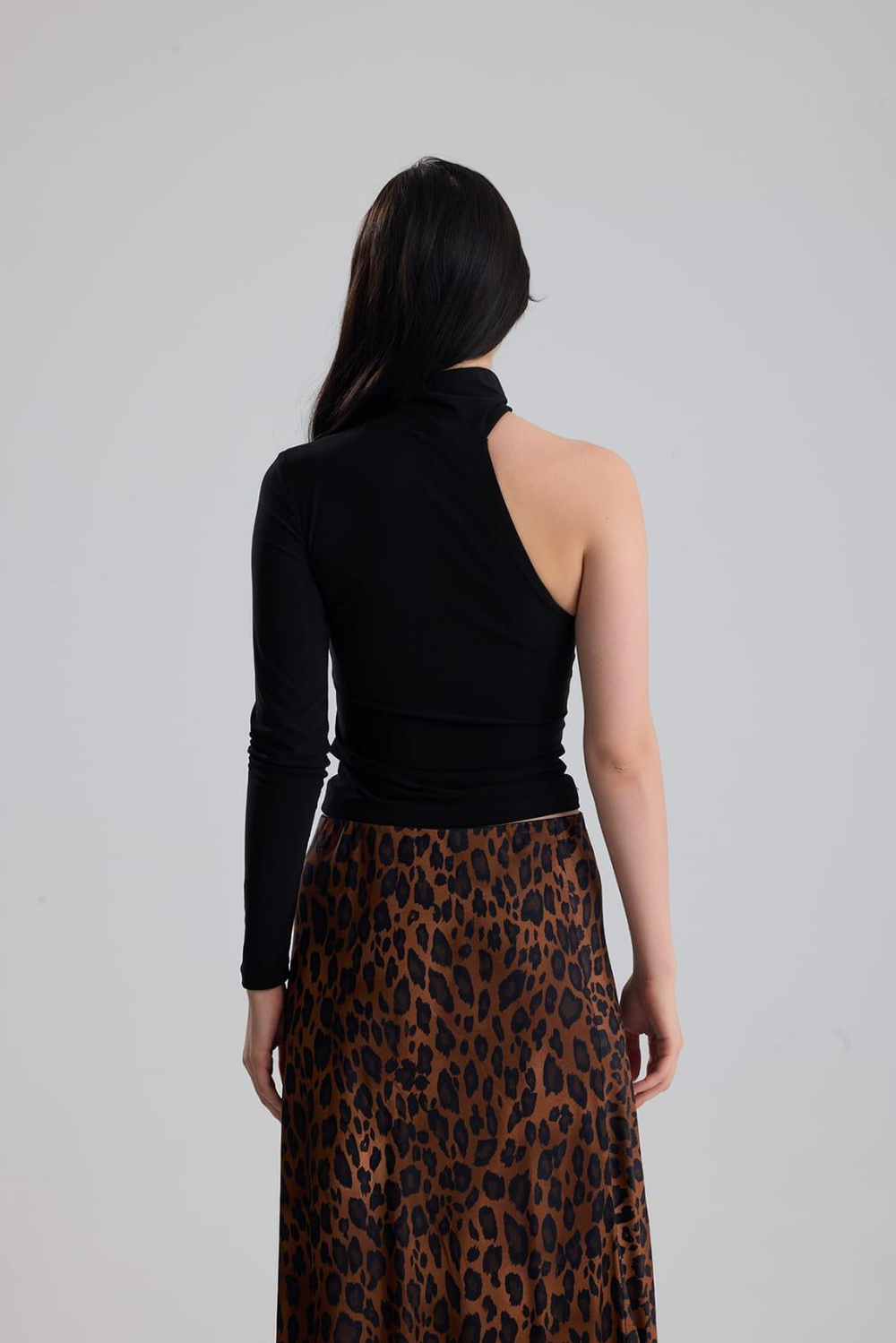GİZA Tek Kol Siyah Kadın Body Suit