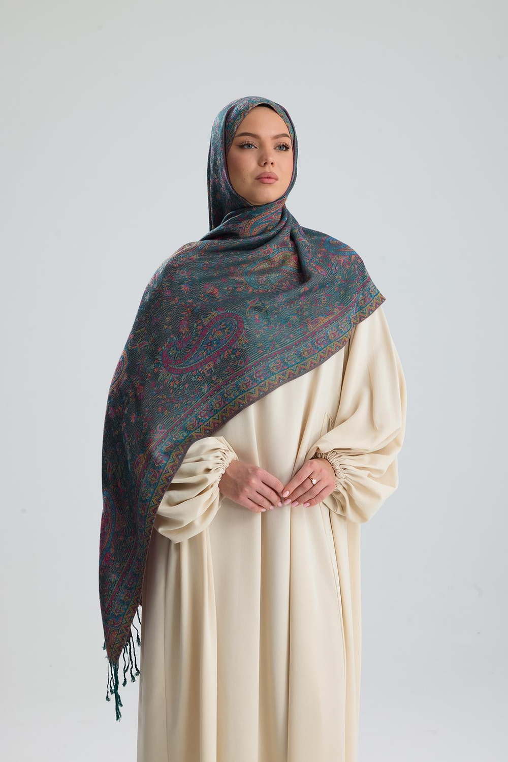 Cashmere Collection - Dark Olive / Dokuma Kaşmir Şal (Yeni Sezon)