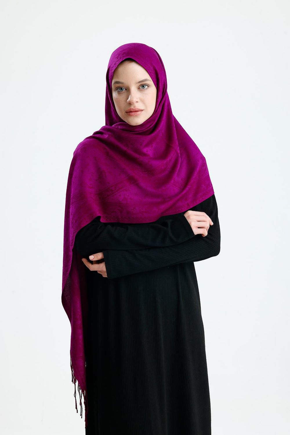 Shine Serisi - Berry Shine / Dokuma Pashmina Şal