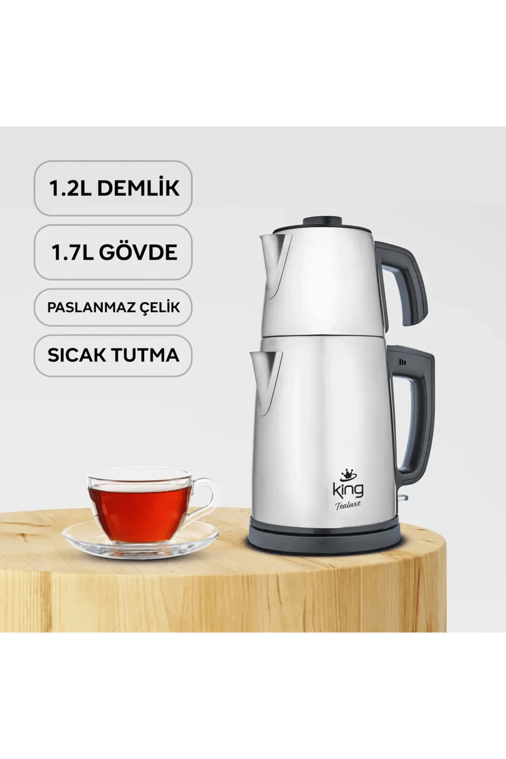 KİNG TEALUXE KCM334 ÇELİK ÇAY MAKİNESİ