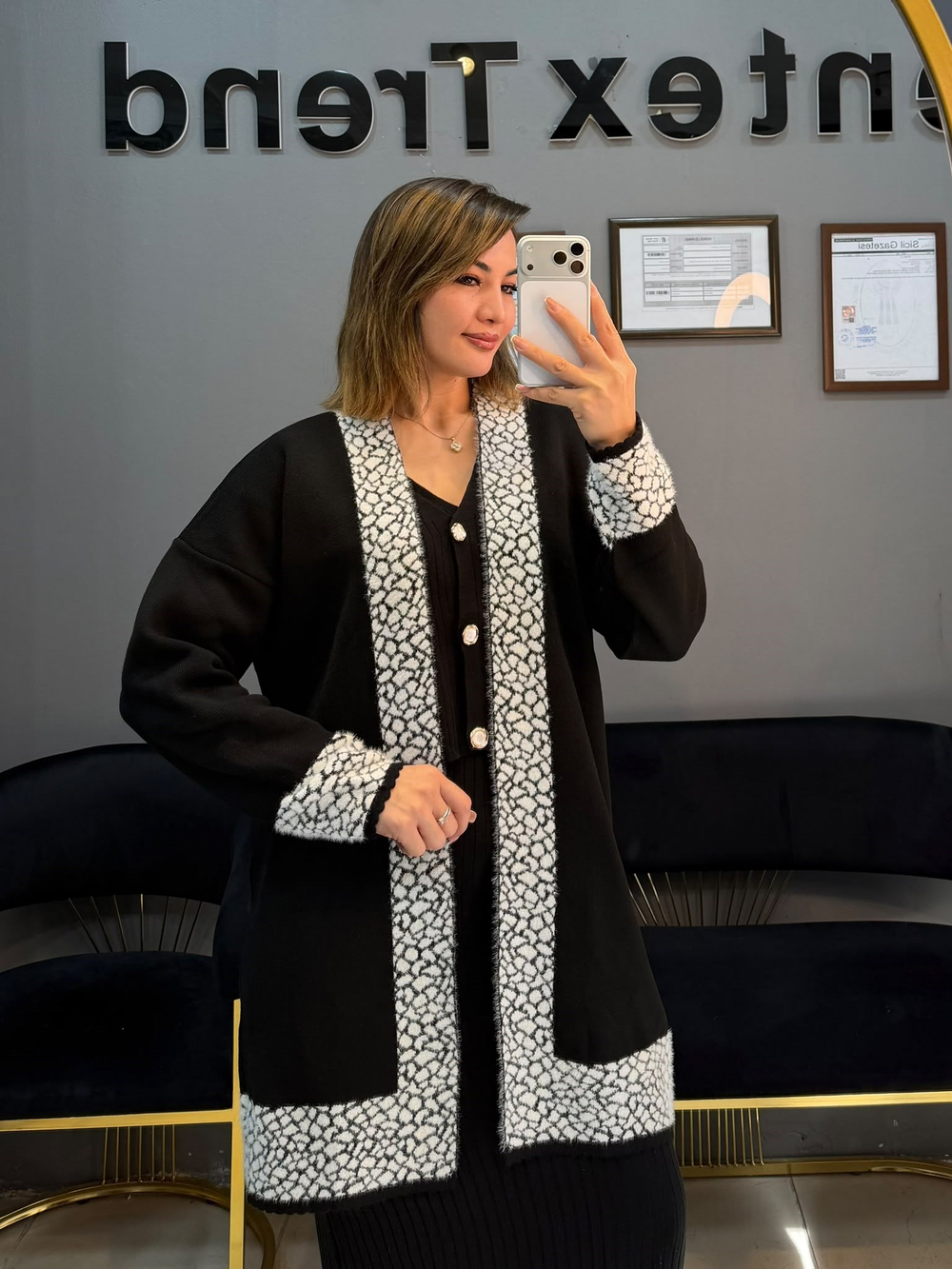 Triko kısa abaya Siyah renk
