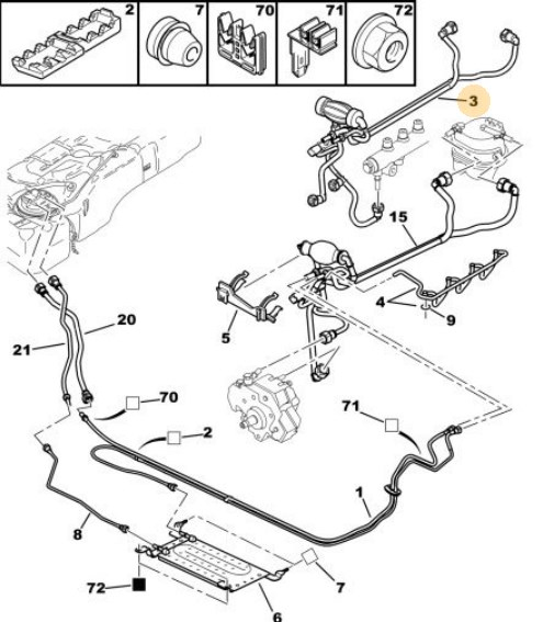 307 5 KAPILI HATCHBACK 1.4 HDi 70 (DV4TD) YAKIT HORTUMU ORJİNAL
