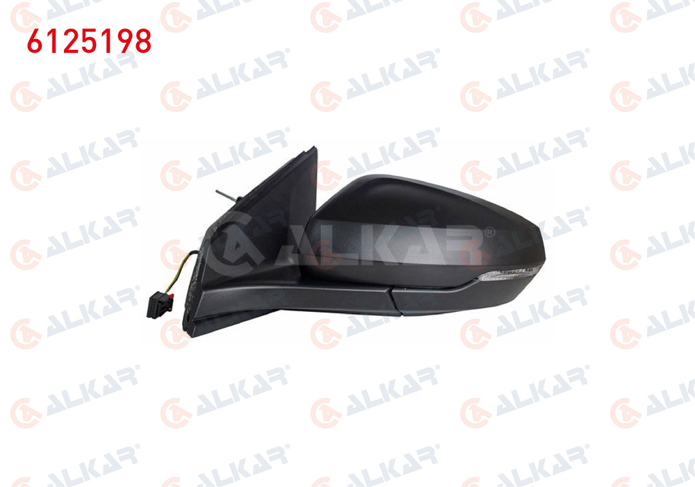 ALKAR 6125198 | Dış Dikiz Aynası Sol Elektrikli Asferık Isıtmalı Sinyalli 6 Pin Volkswagen Polo (Aw1, Bz1) 2017 -