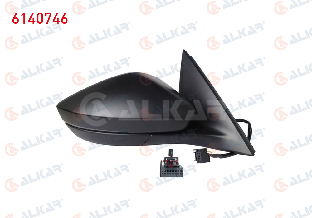 ALKAR 6140746 | Dış Dikiz Aynası Sağ Elektrikli Isıtmalı Astarlı Sinyalli Led 6 Pin Skoda Scala / Kamıq 2019 -