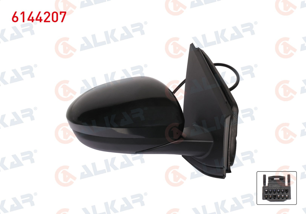 ALKAR 6144207 | Dış Dikiz Aynası Sağ Elektrikli Isıtmalı Astarlı 7 Pin Dacia Sandero / Stepway II (B8_) 2021-/ Jogger 2022-/ Logan III 2021 -