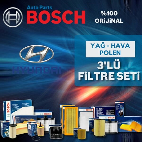 Bosch Hyundai i30 1.4 Benzin Filtre Bakım Seti 2008-2011 3NP