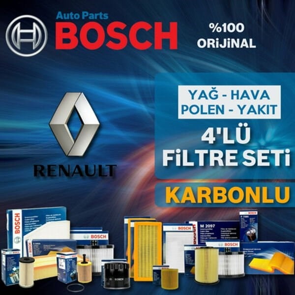 Bosch Renault Laguna 3 1.6 Filtre Bakım Seti 2008-2011 4KP