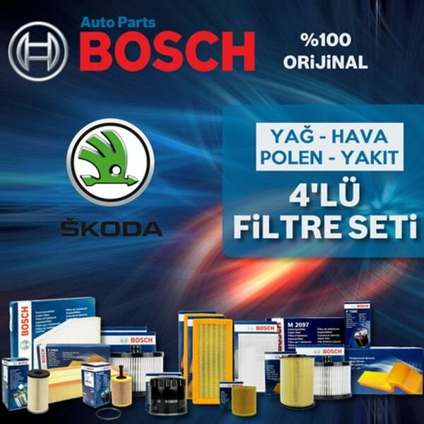 Bosch Skoda SuperB 1.6 Tdi Filtre Bakım Seti 2010-2015 4NP CAY