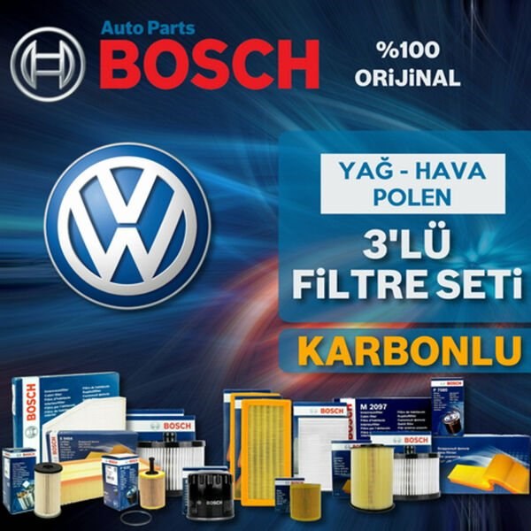 Bosch VW Caddy 1.6 Tdi Filtre Bakım Seti 2010-2015 3KP CAY