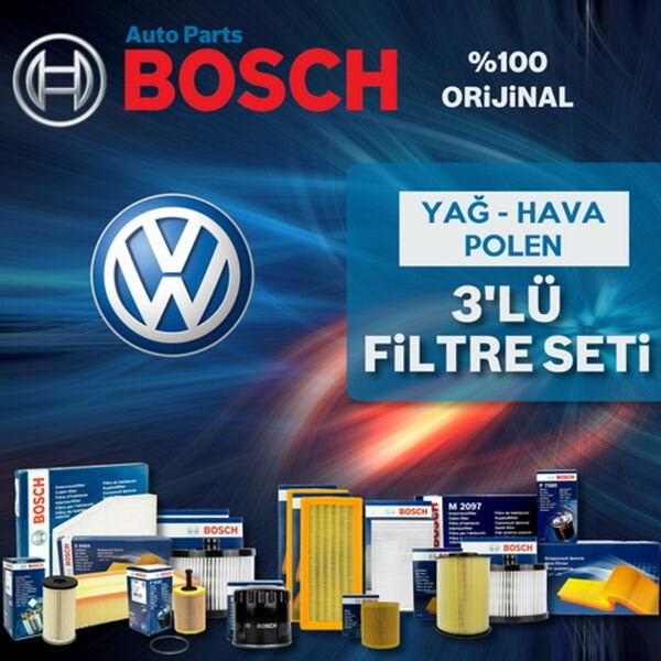 Bosch VW Polo 1.6 Benzin Filtre Bakım Seti 1996-1999 3NP AEA-AEE-ALM
