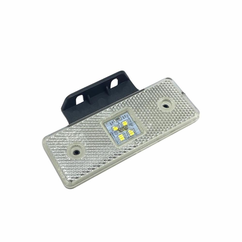 SİDE MARKER 12V 4 LED SMD BEYAZ ARKASI DÜZ ( E BELGELİ )