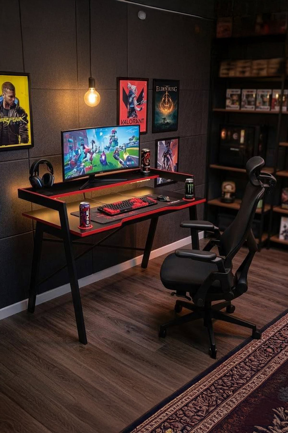 Atlantix X-Pro Gaming Masa 120x60 cm Raflı Metal Oyuncu Masası