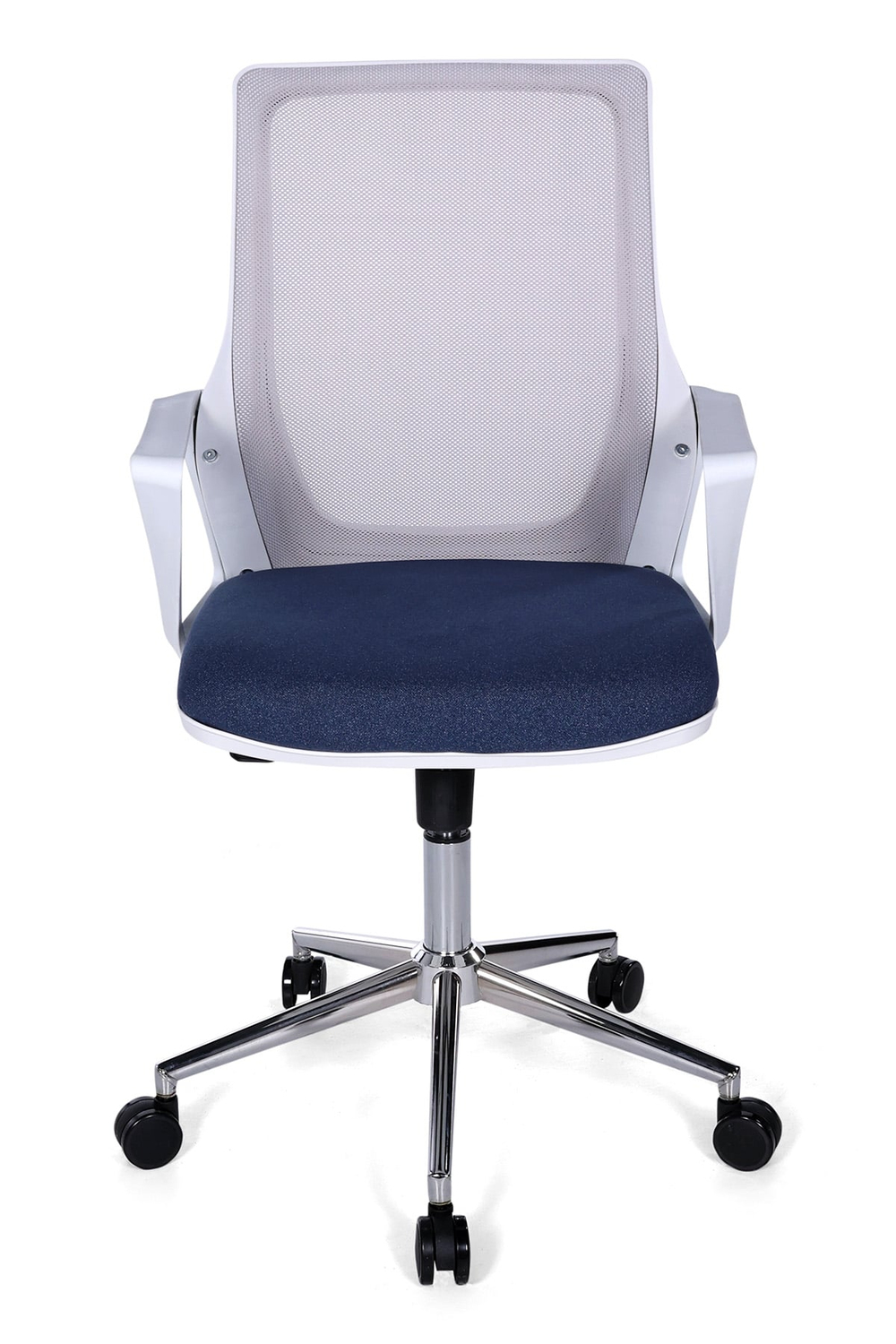Ofisbazaar Alf Beyaz Fileli Çalışma Koltuğu | Ergonomik Şef ve Toplantı Koltuğu Mavi/Gri