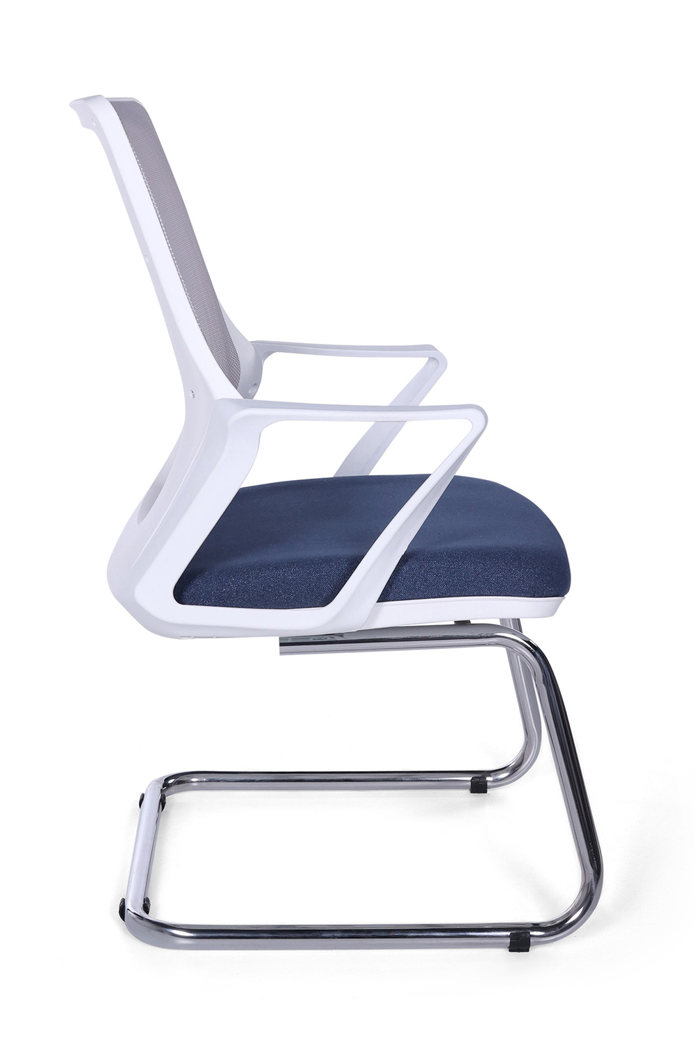 Ofisbazaar Alf Beyaz Fileli Misafir Koltuğu | Ergonomik Toplantı ve Bekleme Koltuğu Mavi/Gri