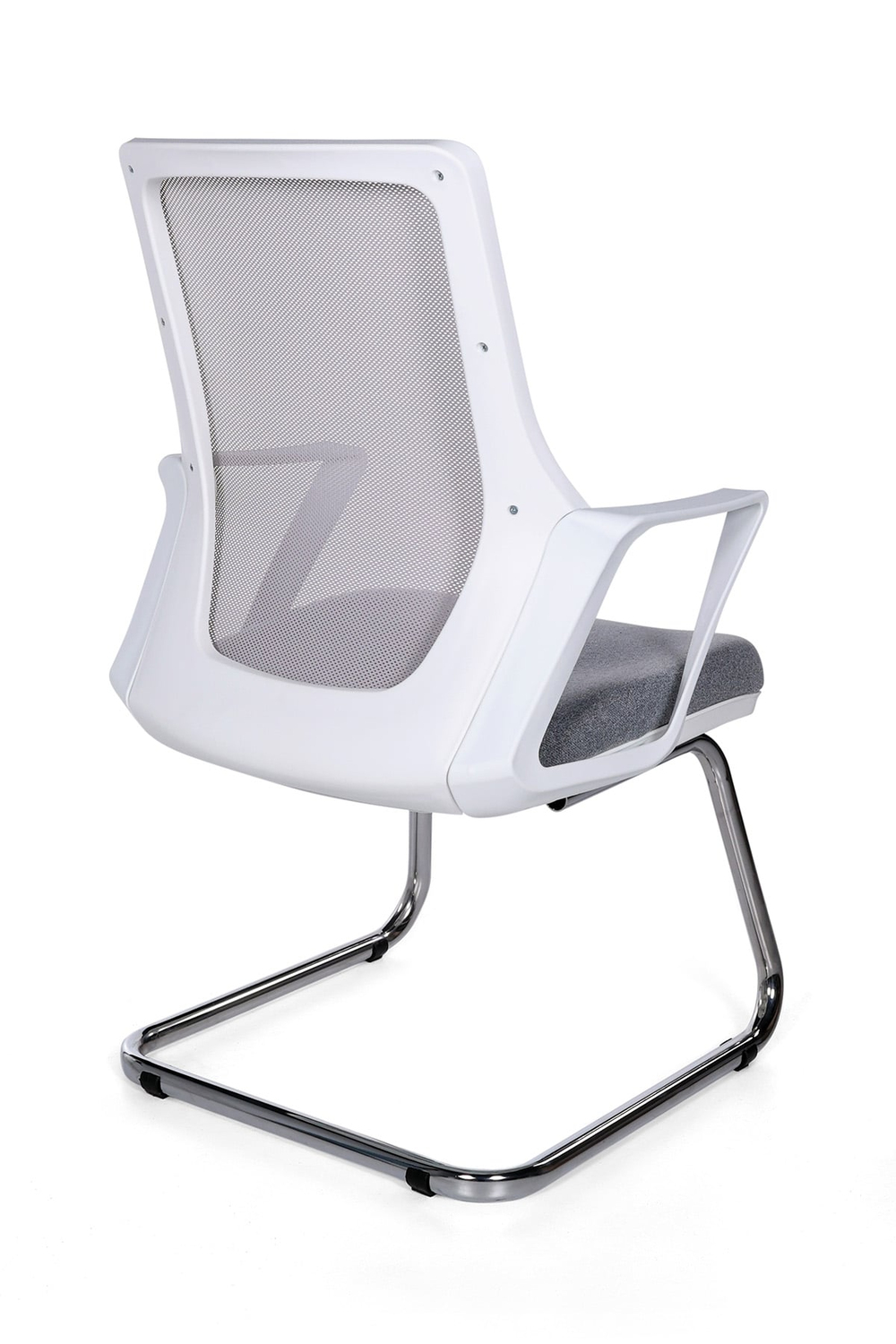 Ofisbazaar Alf Beyaz Fileli Misafir Koltuğu | Ergonomik Toplantı ve Bekleme Koltuğu Gri