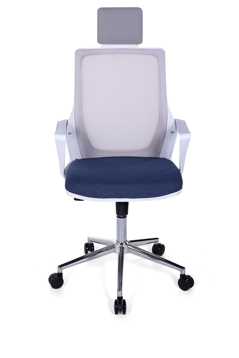 Ofisbazaar Alf Beyaz Fileli Yönetici Koltuğu | Ergonomik Başlıklı Ofis Koltuğu Mavi/Gri