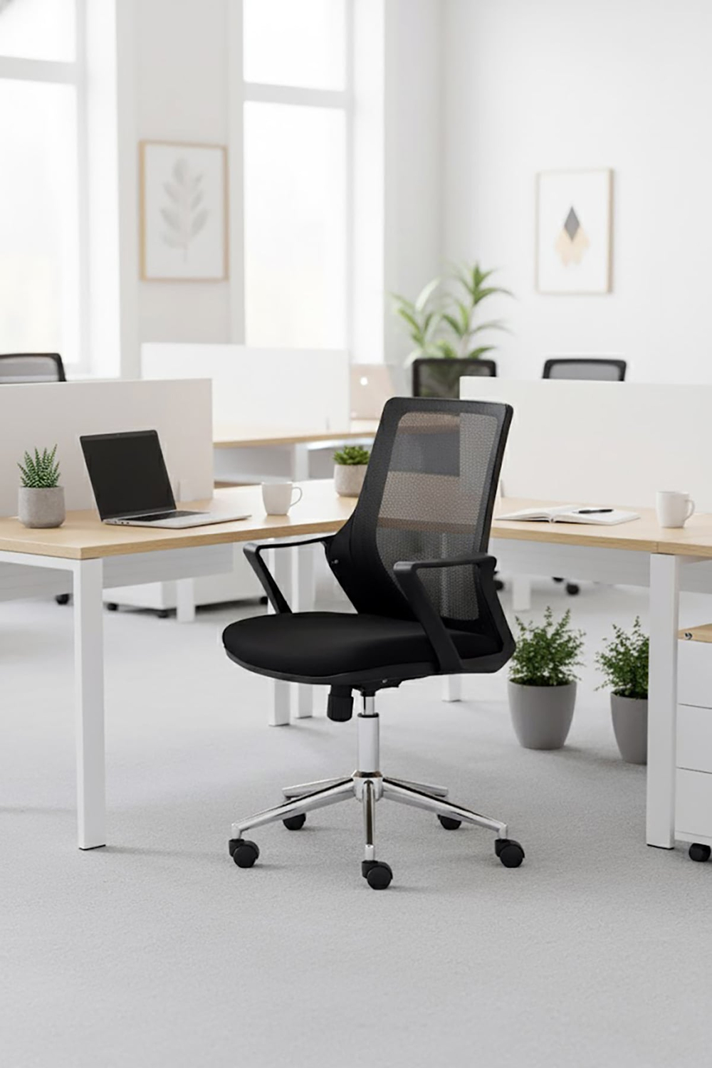 Ofisbazaar Alf Fileli Çalışma Koltuğu | Ergonomik Şef ve Toplantı Koltuğu Siyah Fileli