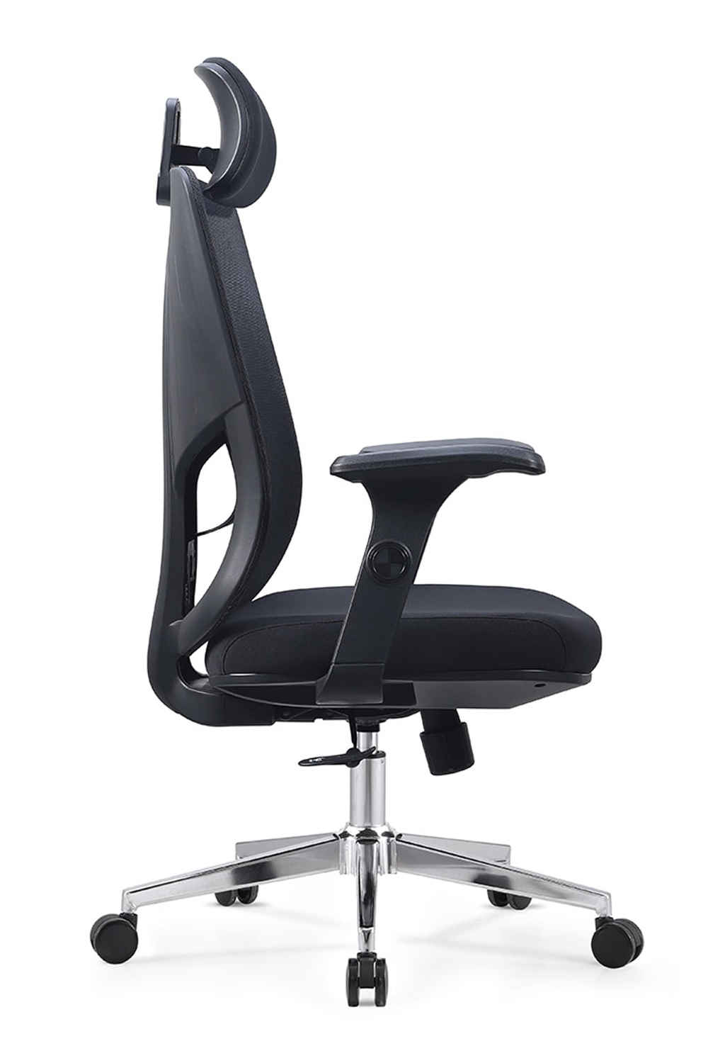 Ofisbazaar Atlas Premium Ergonomik Fileli Yönetici Koltuğu | Başlıklı Ofis ve Çalışma Koltuğu Siyah
