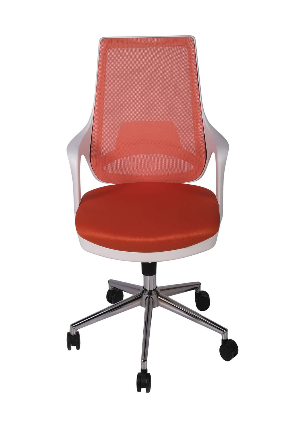 Ofisbazaar Buya Beyaz Fileli Çalışma Koltuğu | Ergonomik Şef ve Toplantı Koltuğu Turuncu