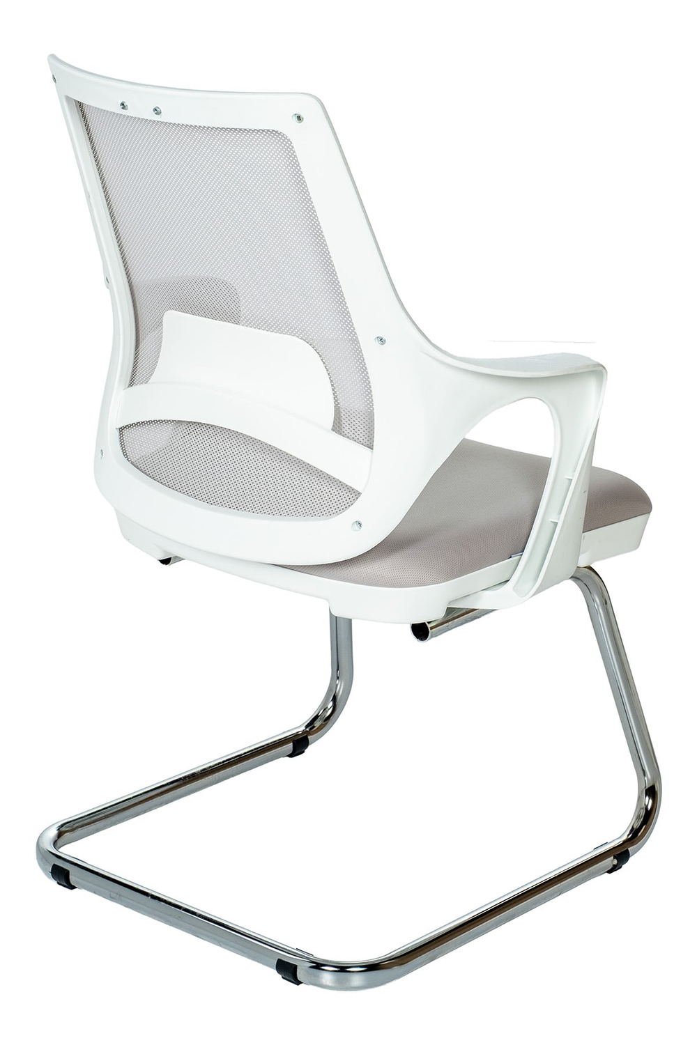 Ofisbazaar Buya Beyaz Fileli Misafir Koltuğu | Ergonomik Toplantı ve Bekleme Koltuğu Gri