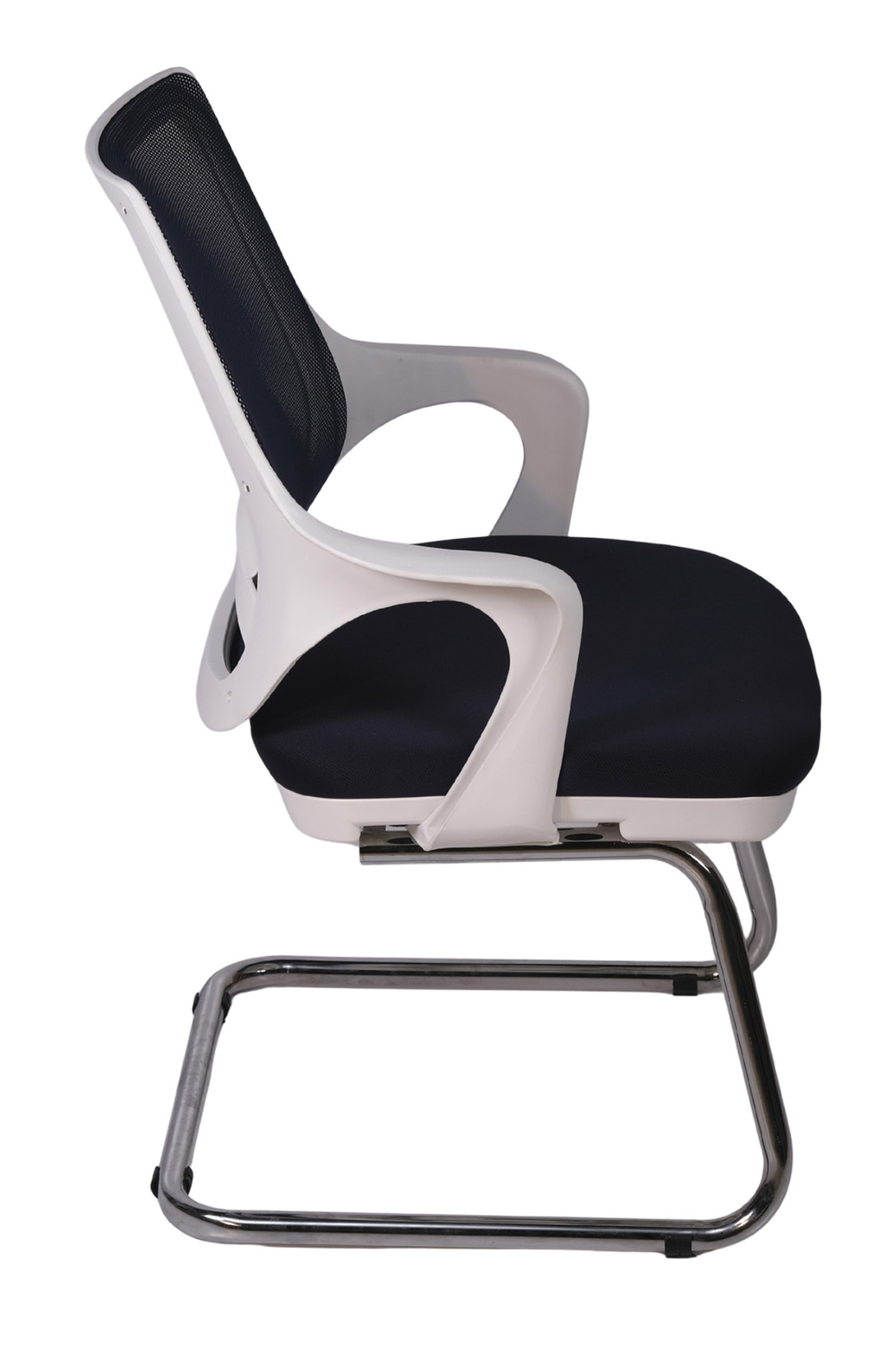 Ofisbazaar Buya Beyaz Fileli Misafir Koltuğu | Ergonomik Toplantı ve Bekleme Koltuğu Siyah Fileli
