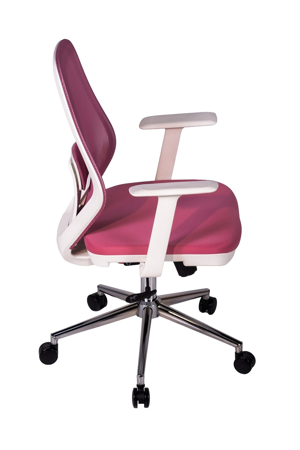 Ofisbazaar Dali Beyaz Fileli Çalışma Koltuğu | Ergonomik Şef ve Toplantı Koltuğu Pembe
