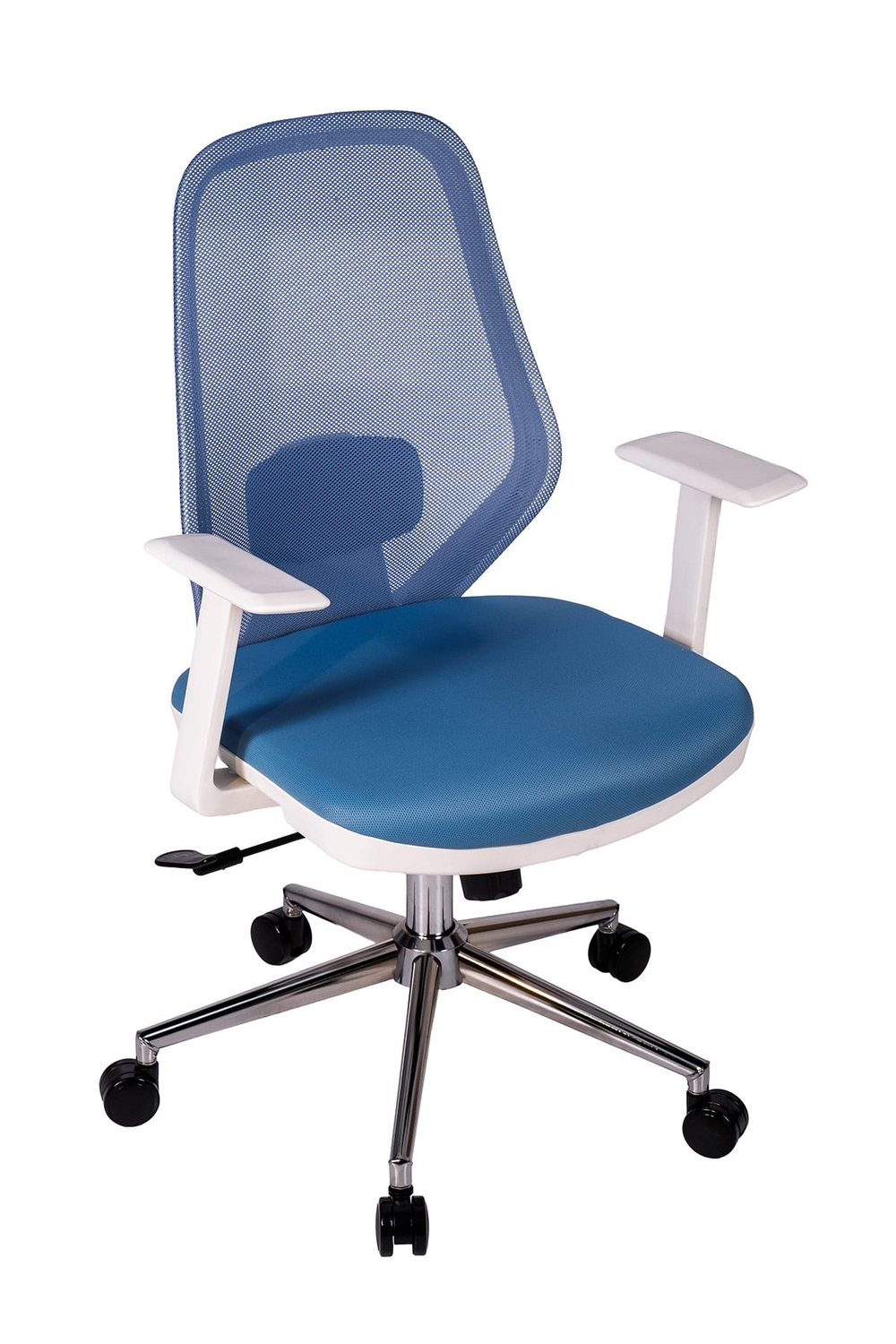 Ofisbazaar Dali Beyaz Fileli Çalışma Koltuğu | Ergonomik Şef ve Toplantı Koltuğu Açık Mavi