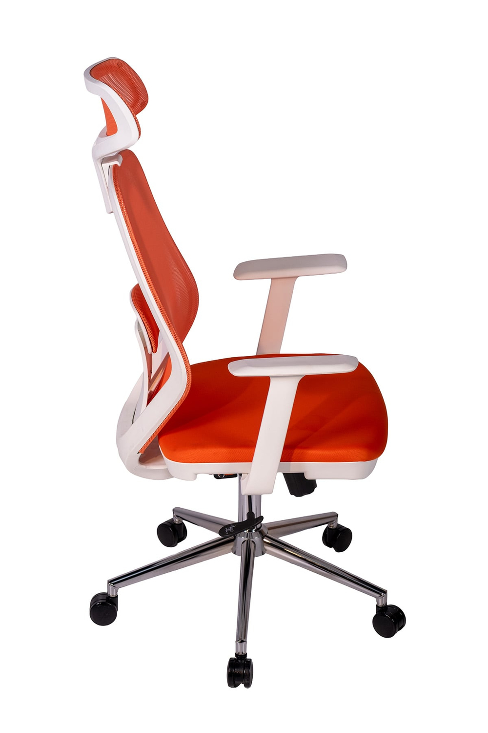 Ofisbazaar Dali Beyaz Fileli Yönetici Koltuğu | Ergonomik Başlıklı Ofis Koltuğu Turuncu
