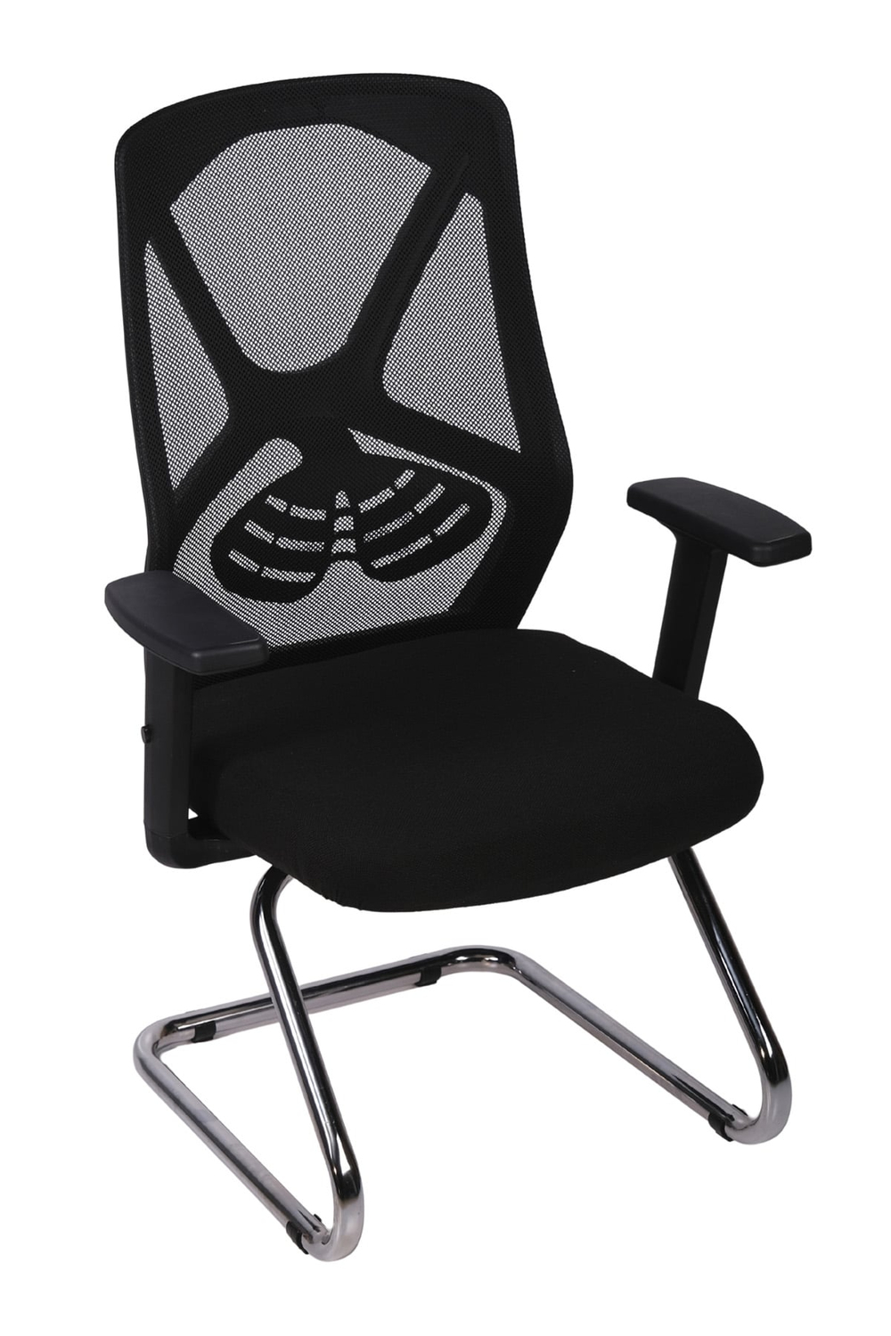 Ofisbazaar Dolphin Siyah Fileli Misafir Koltuğu | Ergonomik Toplantı ve Bekleme Koltuğu Siyah Fileli
