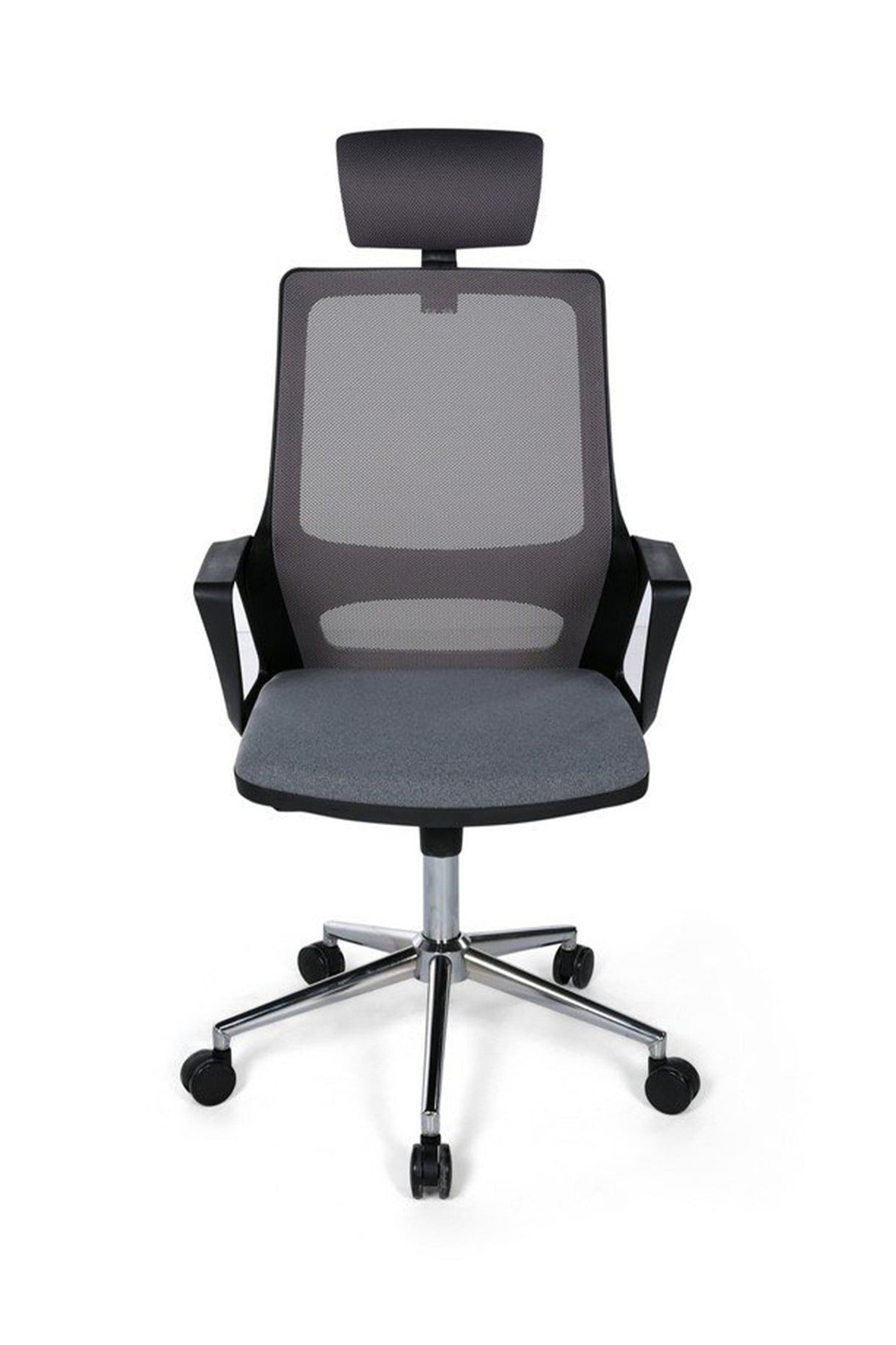 Ofisbazaar Lizz Gri Fileli Yönetici Koltuğu | Ergonomik Başlıklı Ofis Koltuğu Gri