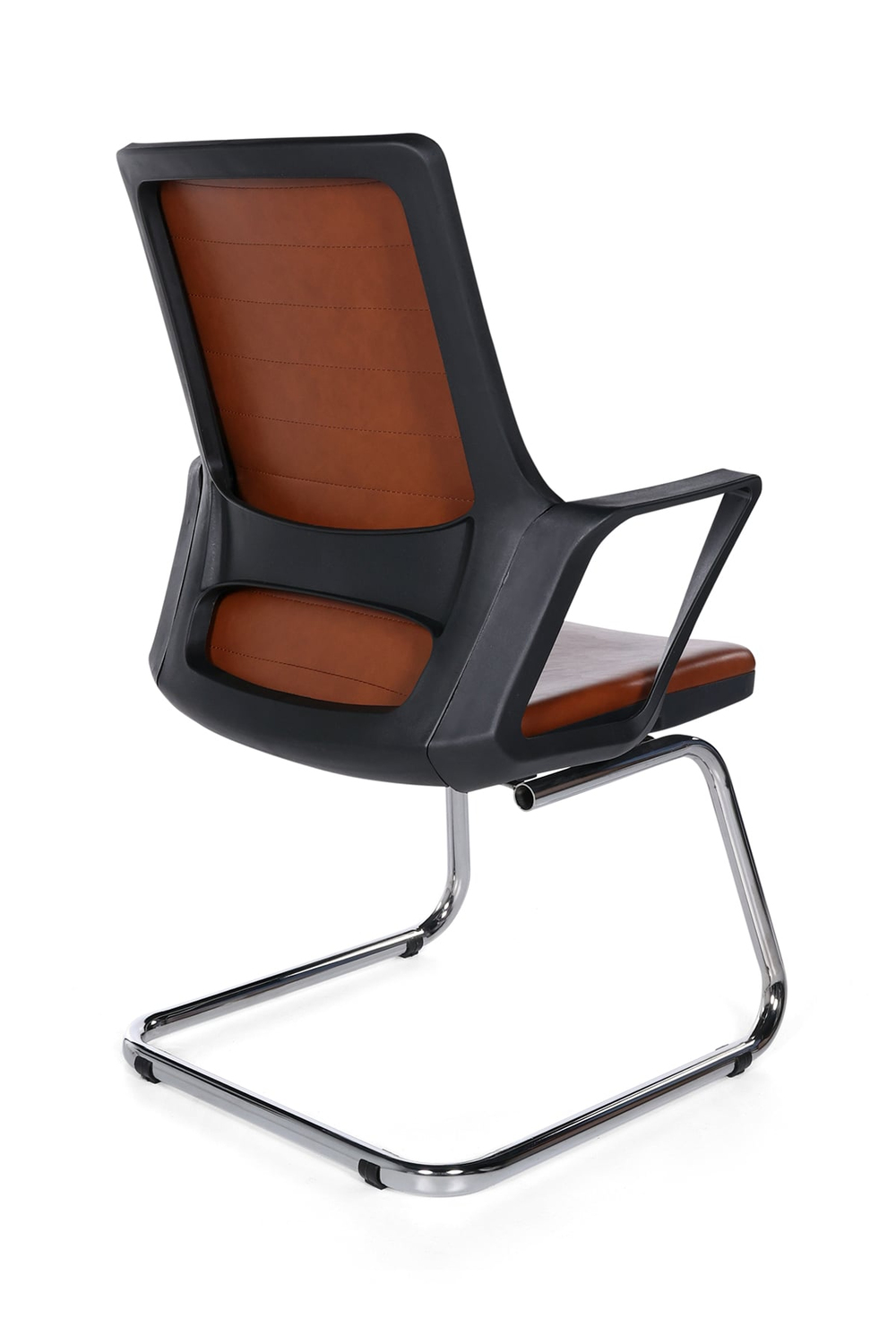 Ofisbazaar Lizz Kahverengi Deri Misafir Koltuğu | Ergonomik Toplantı ve Bekleme Koltuğu Kahverengi