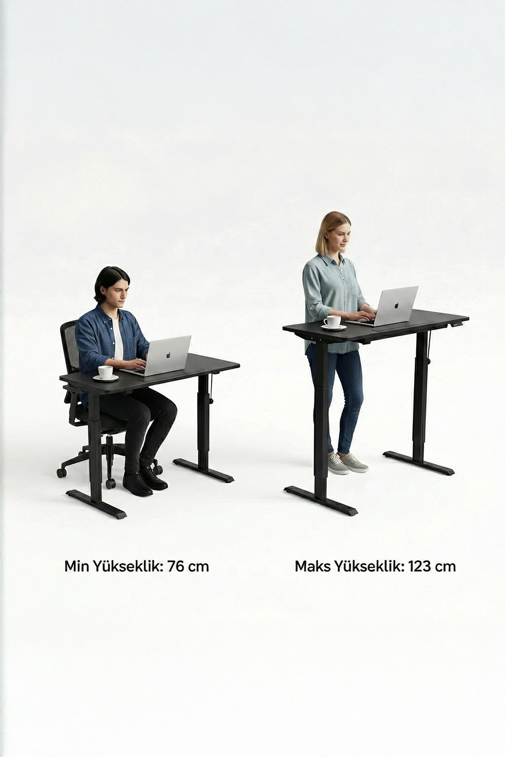 Ofisbazaar ProLift 140x70 cm Elektrikli Yükseklik Ayarlı Çalışma Masası – 3 Hafızalı