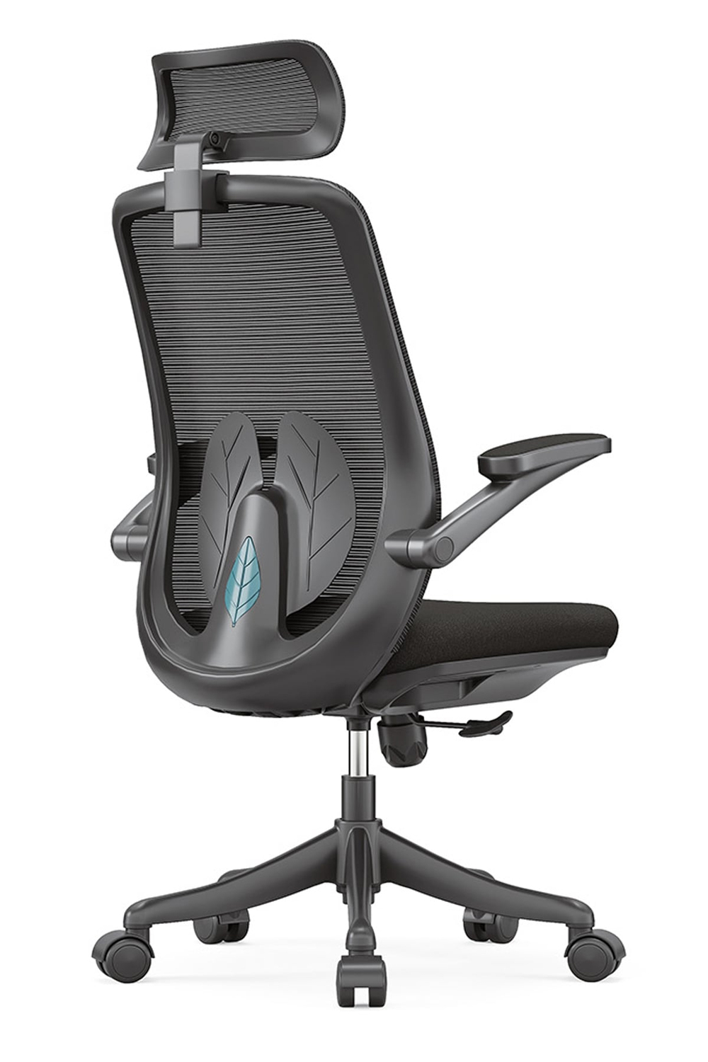 Ofisbazaar Sakura Ergonomik Fileli Yönetici Koltuğu | Başlıklı Ofis ve Çalışma Koltuğu Siyah