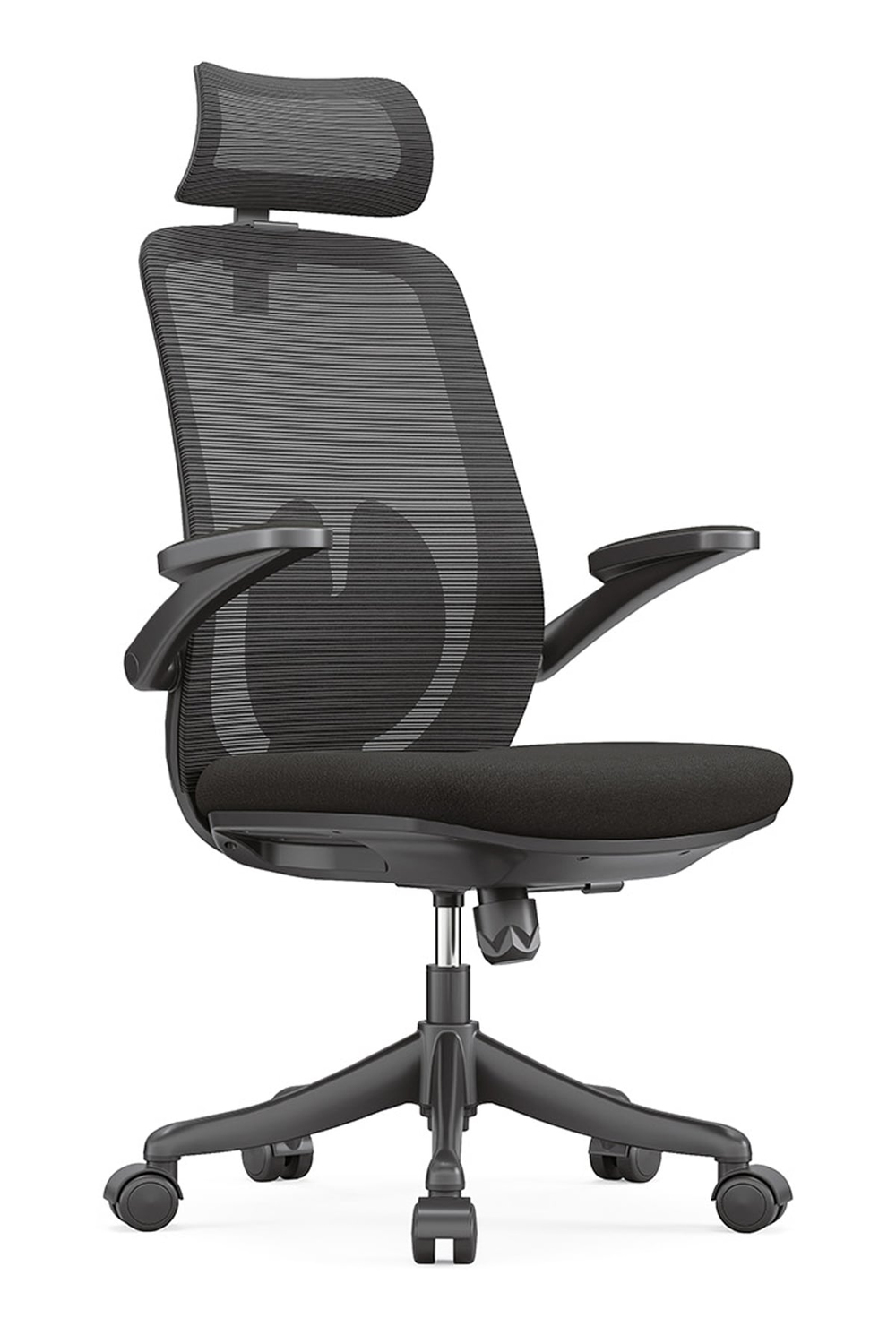 Ofisbazaar Sakura Ergonomik Fileli Yönetici Koltuğu | Başlıklı Ofis ve Çalışma Koltuğu Siyah