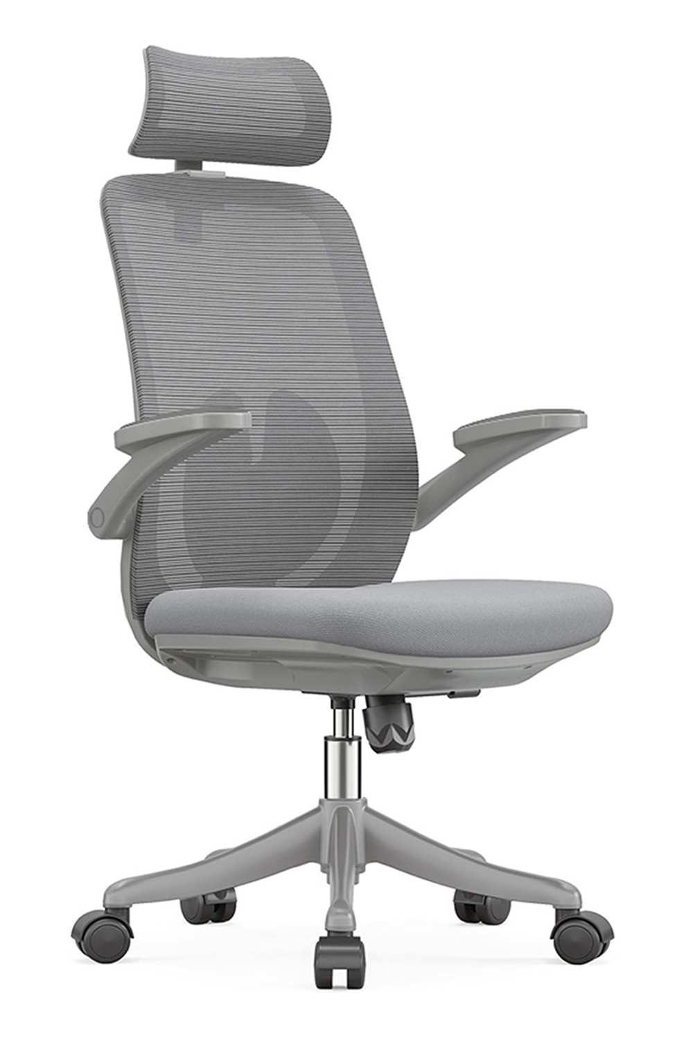 Ofisbazaar Sakura Ergonomik Fileli Yönetici Koltuğu | Başlıklı Ofis ve Çalışma Koltuğu Gri