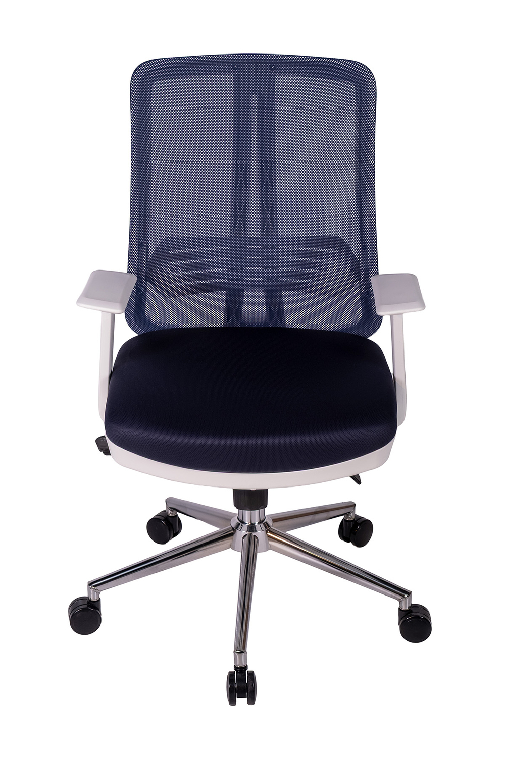 Ofisbazaar UP Beyaz Fileli Çalışma Koltuğu | Ergonomik Şef ve Toplantı Koltuğu Lacivert
