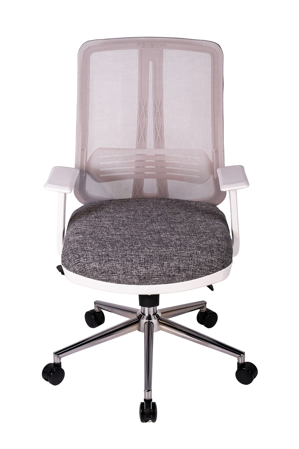 Ofisbazaar UP Beyaz Fileli Çalışma Koltuğu | Ergonomik Şef ve Toplantı Koltuğu Desenli Gri